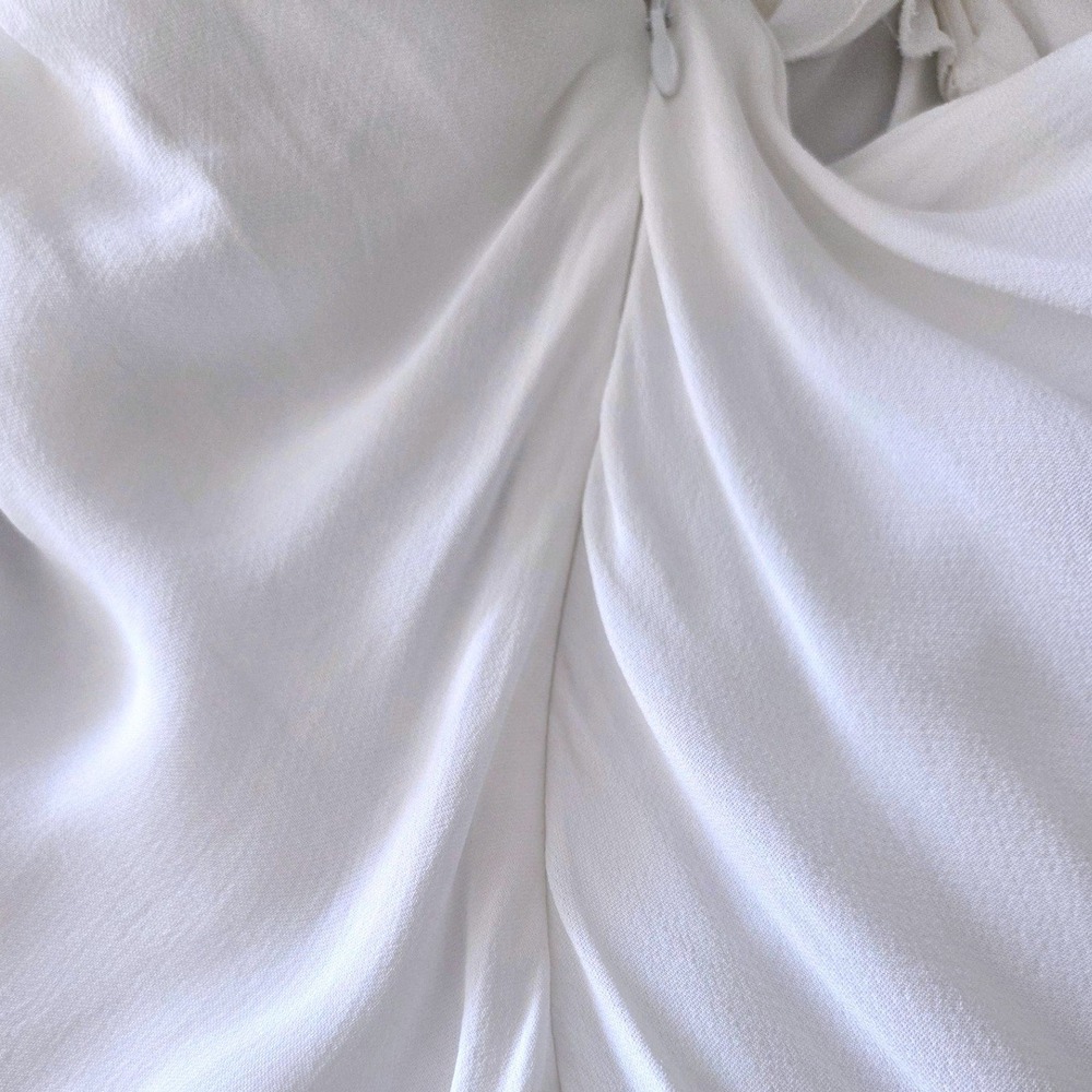 Alberta Ferretti White Twist Front Sleeveless Open Back Cutout Maxi Dress Sz 4 - Picture 9 of 10